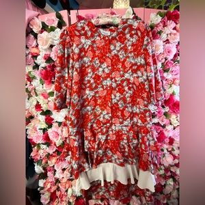 Red flower dress vintage
